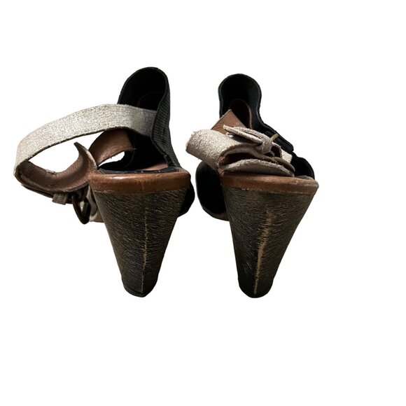 Miz Mooz Black Leather Millicent Slingback Open Toe Heel Sandals Size 9 - Picture 5 of 9
